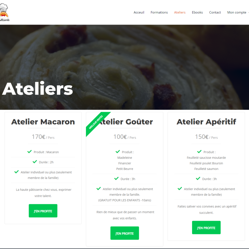 Site Web Formation Pâtisserie