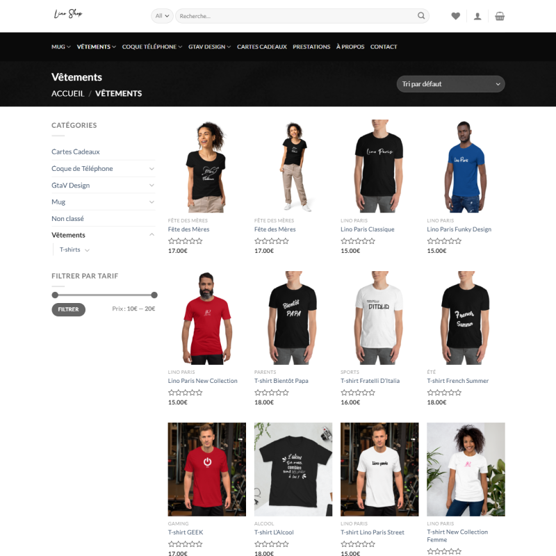Site Web Lino Shop